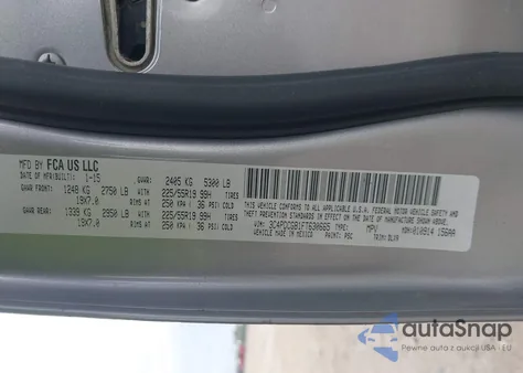 2015 Dodge Journey Crossroad z USA, uszkodzony, nr VIN 3C4PDCGB1FT630665